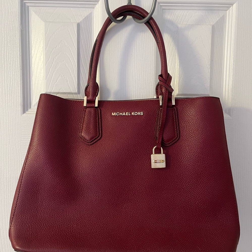 Michael Kors Deep Red Leather Tote